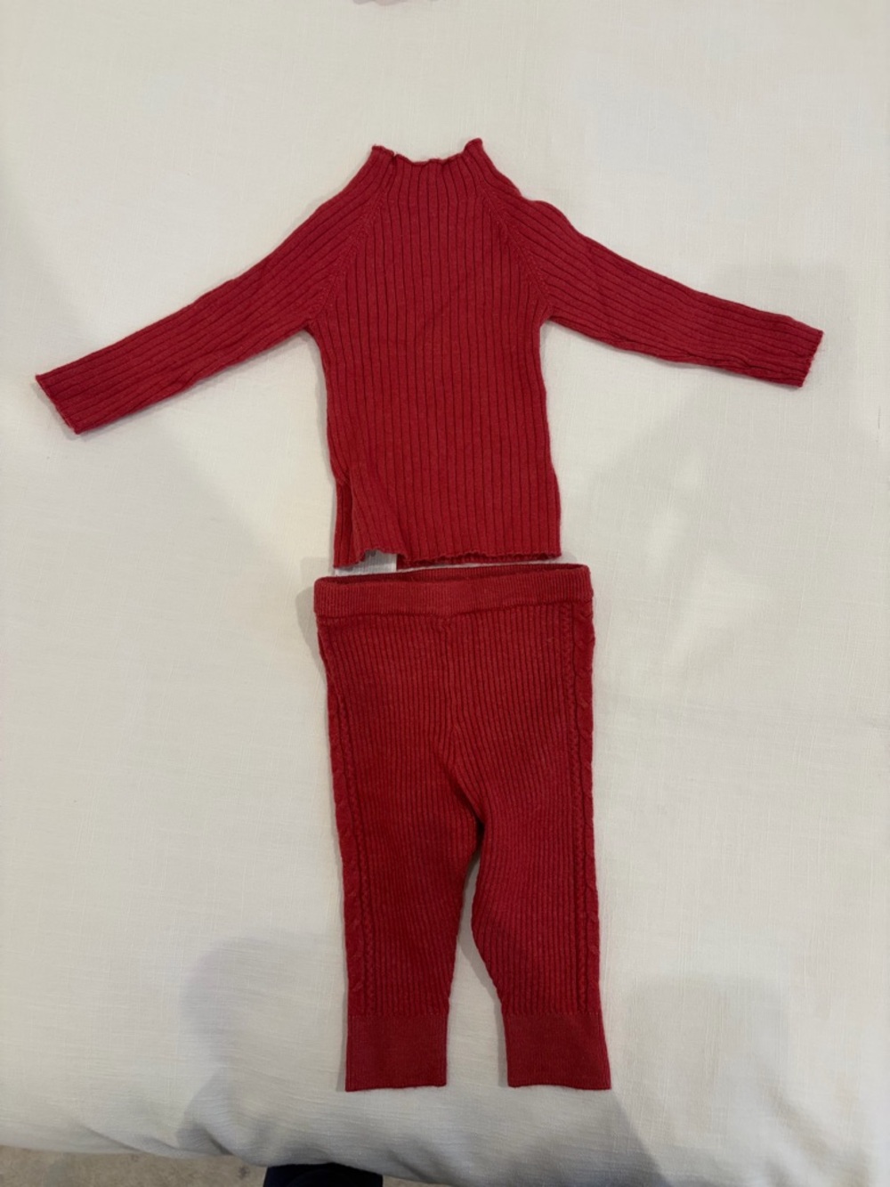 Mayoral Red Ribbed Knit Set girls 6 months